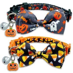 2 Pack Halloween Cat Collar with Bells